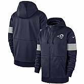 Los Angeles Rams Nike Sideline Performance Full Zip Hoodie Navy,baseball caps,new era cap wholesale,wholesale hats